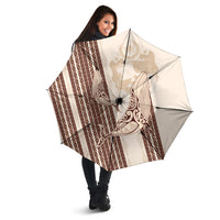 Swimming With Humpback Whales Season Tonga Umbrella Tongan Tofuaa Ngatu Pattern Brown