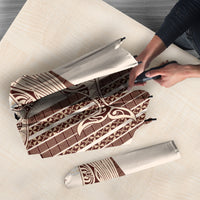 Swimming With Humpback Whales Season Tonga Umbrella Tongan Tofuaa Ngatu Pattern Brown