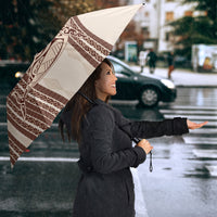 Swimming With Humpback Whales Season Tonga Umbrella Tongan Tofuaa Ngatu Pattern Brown