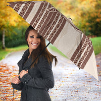 Swimming With Humpback Whales Season Tonga Umbrella Tongan Tofuaa Ngatu Pattern Brown