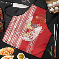 Swimming With Humpback Whales Season Tonga Apron Tongan Tofuaa Ngatu Pattern Red