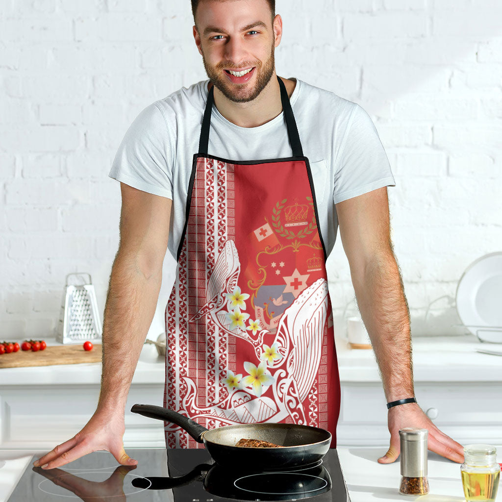 Swimming With Humpback Whales Season Tonga Apron Tongan Tofuaa Ngatu Pattern Red