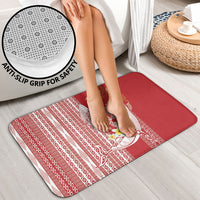 Swimming With Humpback Whales Season Tonga Bathroom Set Tongan Tofuaa Ngatu Pattern Red