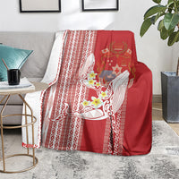 Swimming With Humpback Whales Season Tonga Blanket Tongan Tofuaa Ngatu Pattern Red