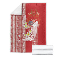 Swimming With Humpback Whales Season Tonga Blanket Tongan Tofuaa Ngatu Pattern Red