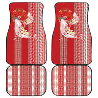 Swimming With Humpback Whales Season Tonga Car Mats Tongan Tofuaa Ngatu Pattern Red