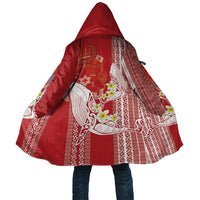 Swimming With Humpback Whales Season Tonga Cloak Tongan Tofuaa Ngatu Pattern Red