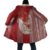 Swimming With Humpback Whales Season Tonga Cloak Tongan Tofuaa Ngatu Pattern Red
