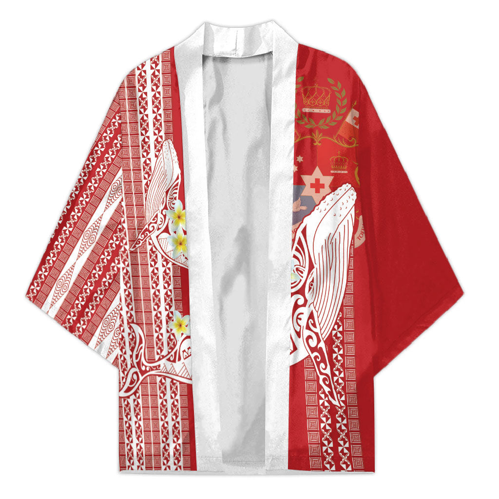 Swimming With Humpback Whales Season Tonga Kimono Tongan Tofuaa Ngatu Pattern Red