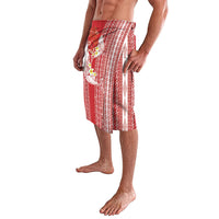 Swimming With Humpback Whales Season Tonga Lavalava Tongan Tofuaa Ngatu Pattern Red