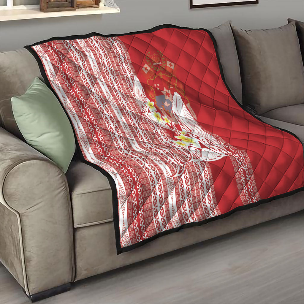 Swimming With Humpback Whales Season Tonga Quilt Tongan Tofuaa Ngatu Pattern Red