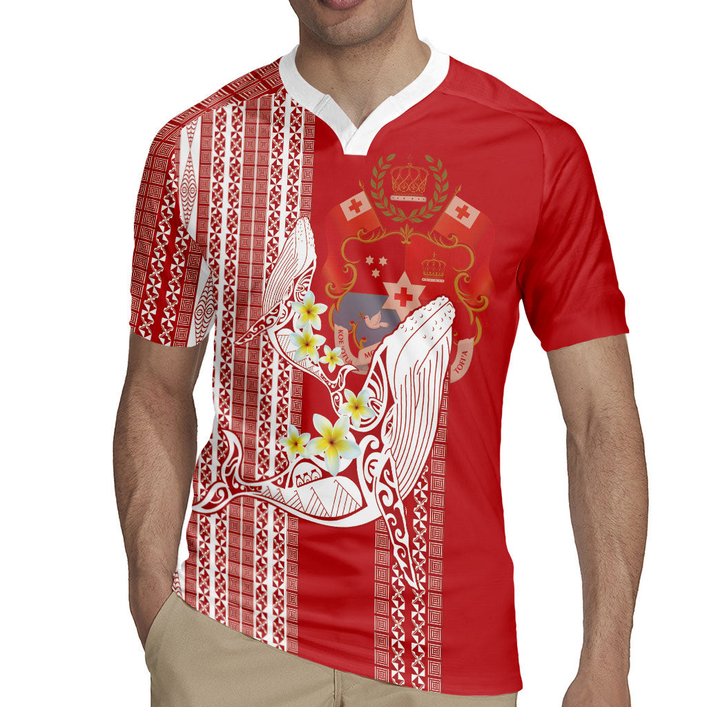 Swimming With Humpback Whales Season Tonga Rugby Jersey Tongan Tofuaa Ngatu Pattern Red