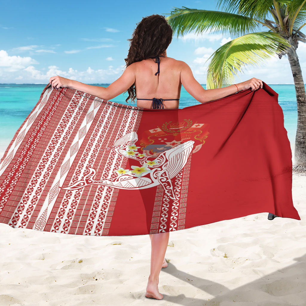 Swimming With Humpback Whales Season Tonga Sarong Tongan Tofuaa Ngatu Pattern Red