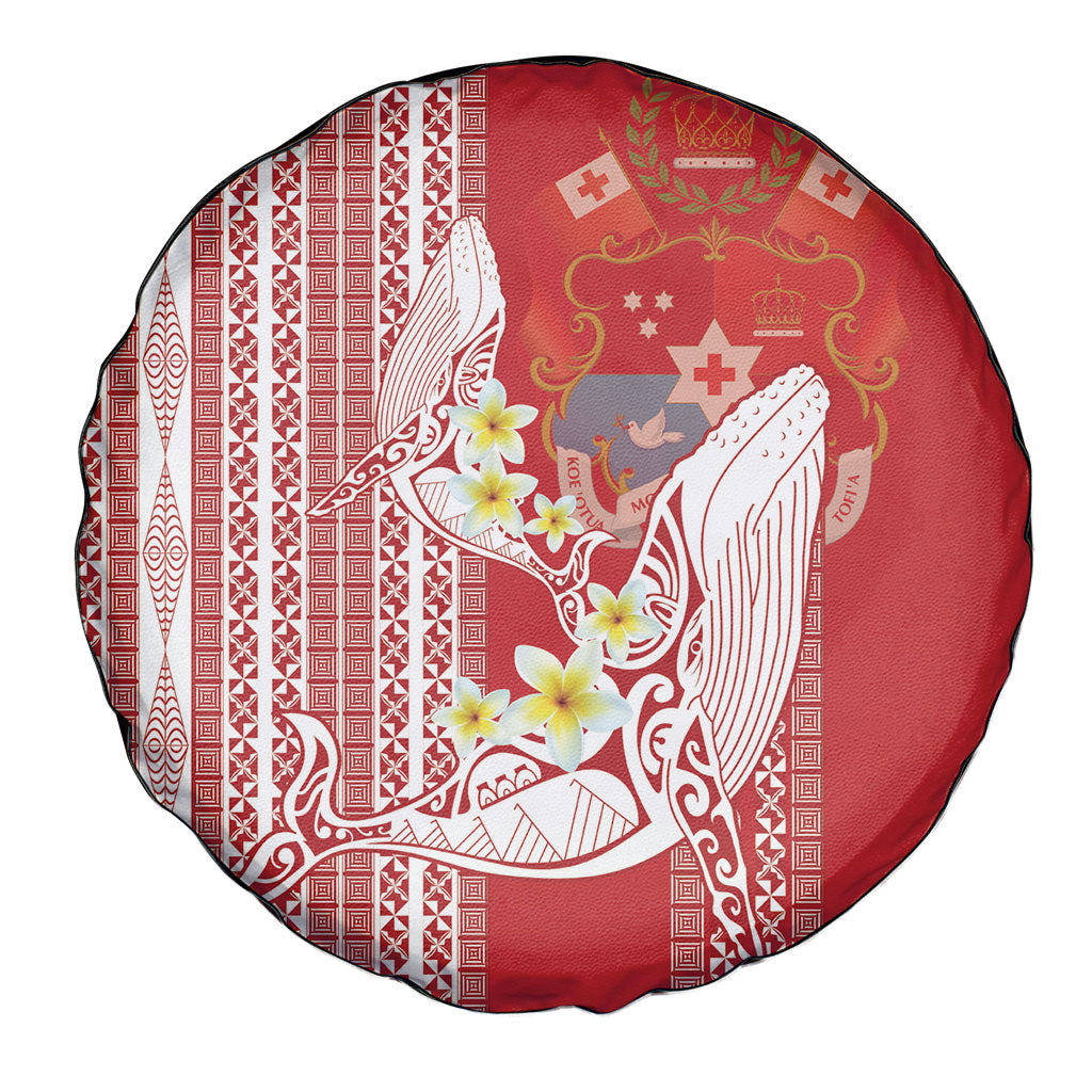 Swimming With Humpback Whales Season Tonga Spare Tire Cover Tongan Tofuaa Ngatu Pattern Red