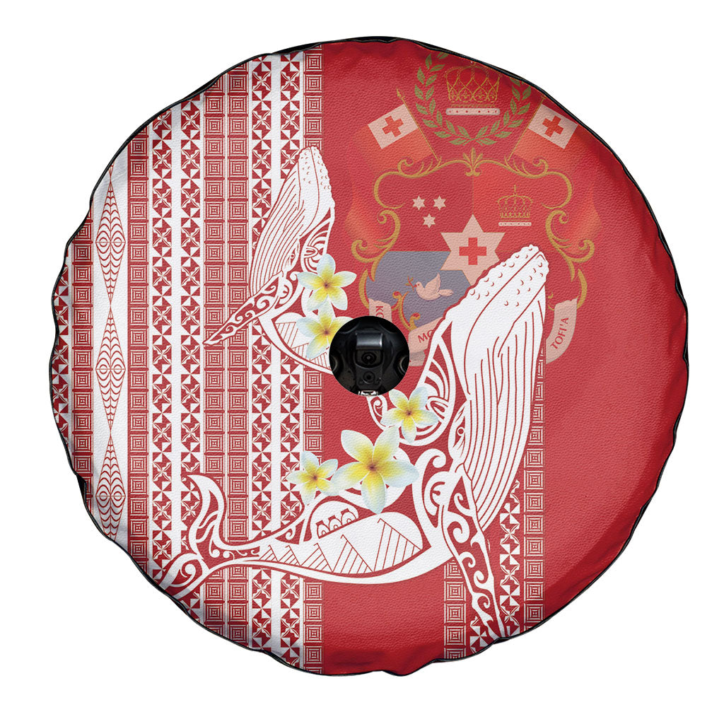 Swimming With Humpback Whales Season Tonga Spare Tire Cover Tongan Tofuaa Ngatu Pattern Red