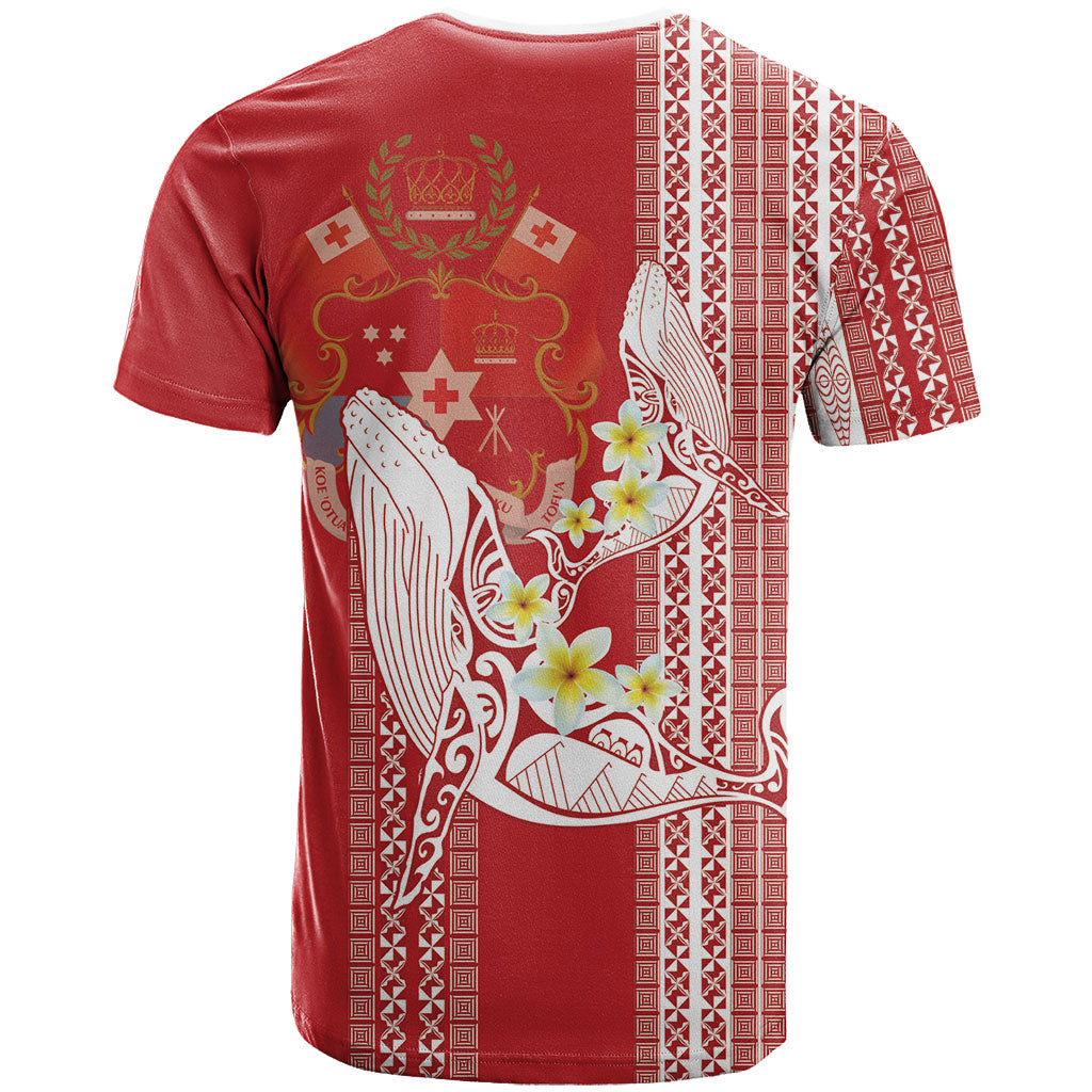 Swimming With Humpback Whales Season Tonga T Shirt Tongan Tofuaa Ngatu Pattern Red