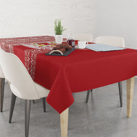 Swimming With Humpback Whales Season Tonga Tablecloth Tongan Tofuaa Ngatu Pattern Red