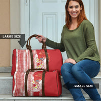 Swimming With Humpback Whales Season Tonga Travel Bag Tongan Tofuaa Ngatu Pattern Red