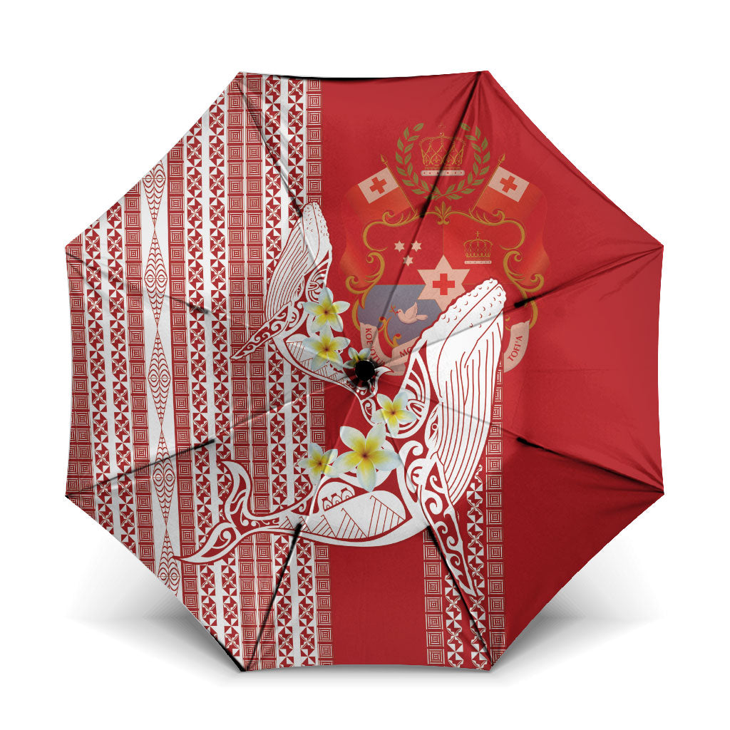 Swimming With Humpback Whales Season Tonga Umbrella Tongan Tofuaa Ngatu Pattern Red