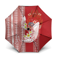 Swimming With Humpback Whales Season Tonga Umbrella Tongan Tofuaa Ngatu Pattern Red