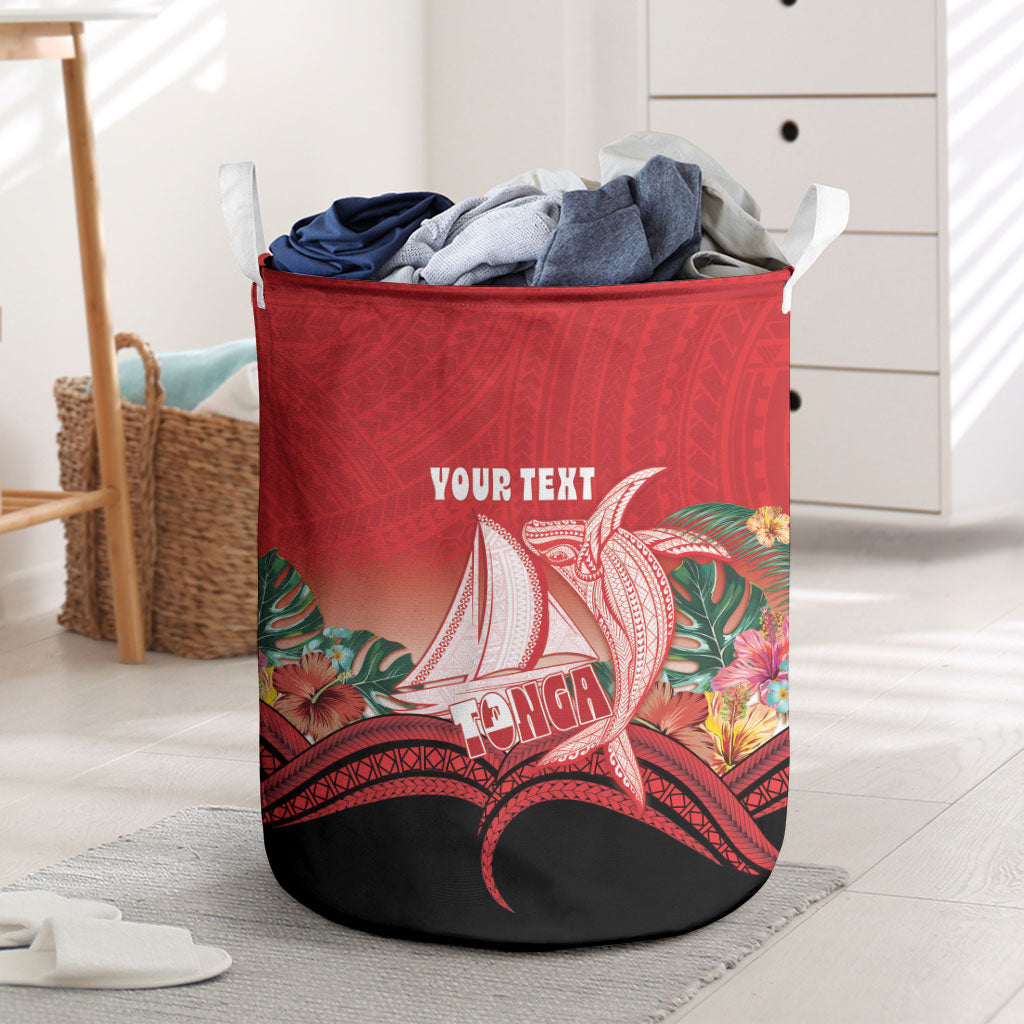 Vavau Sailing Festival Tonga Personalised Laundry Basket Humpback Whale Sailboat Tropical Vibes