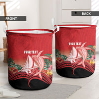 Vavau Sailing Festival Tonga Personalised Laundry Basket Humpback Whale Sailboat Tropical Vibes