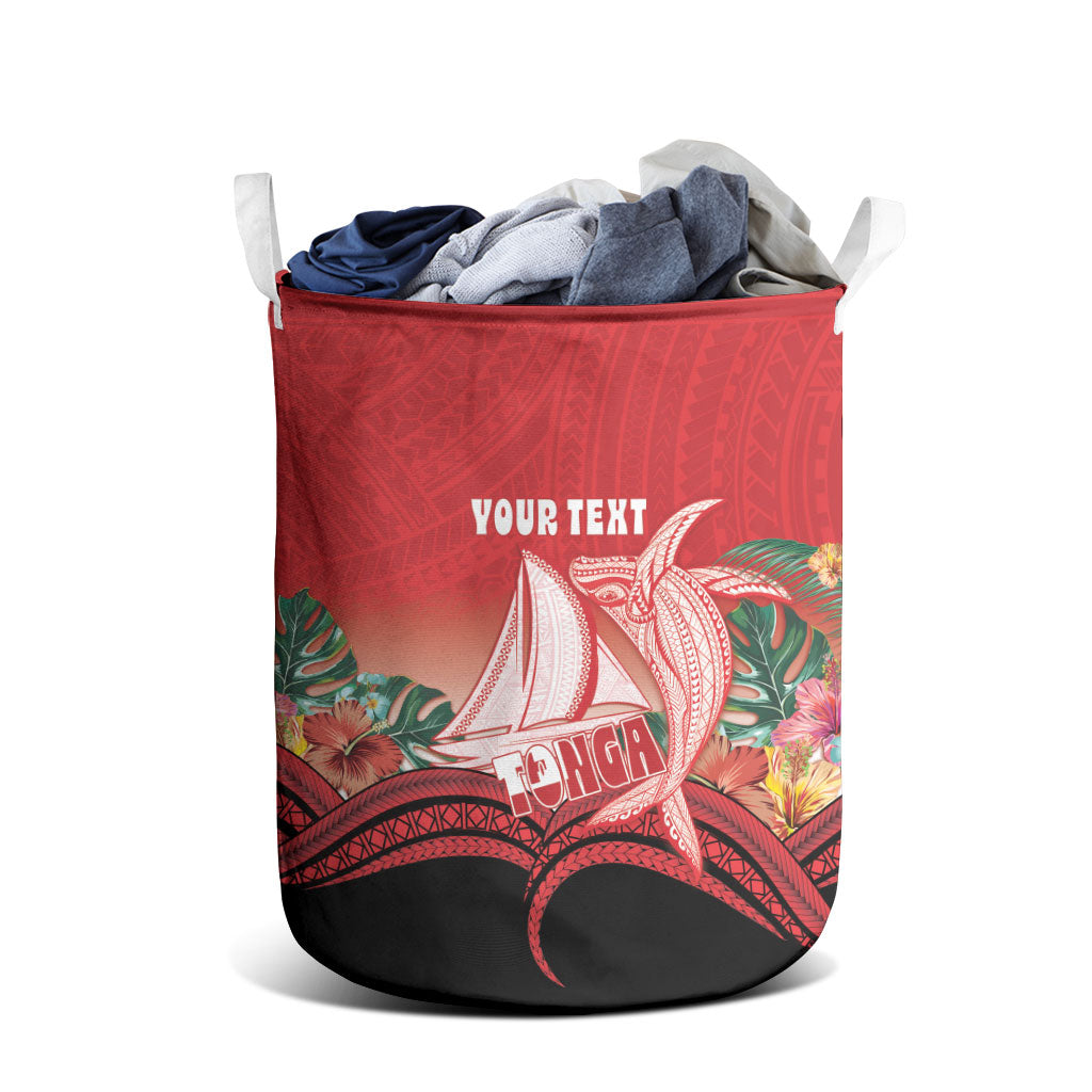 Vavau Sailing Festival Tonga Personalised Laundry Basket Humpback Whale Sailboat Tropical Vibes