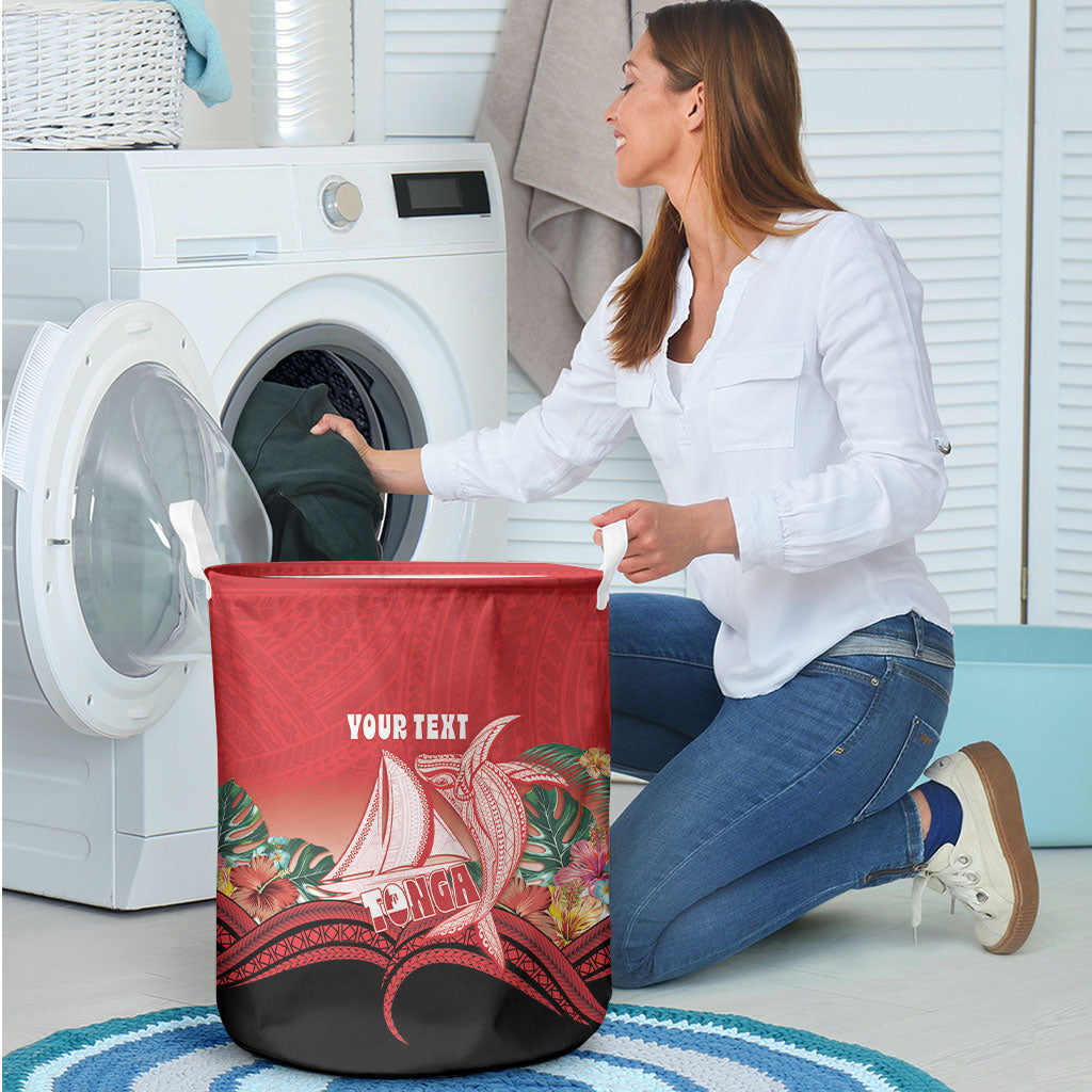 Vavau Sailing Festival Tonga Personalised Laundry Basket Humpback Whale Sailboat Tropical Vibes