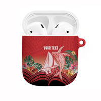 Vavau Sailing Festival Tonga Personalised AirPods Case Humpback Whale Sailboat Tropical Vibes