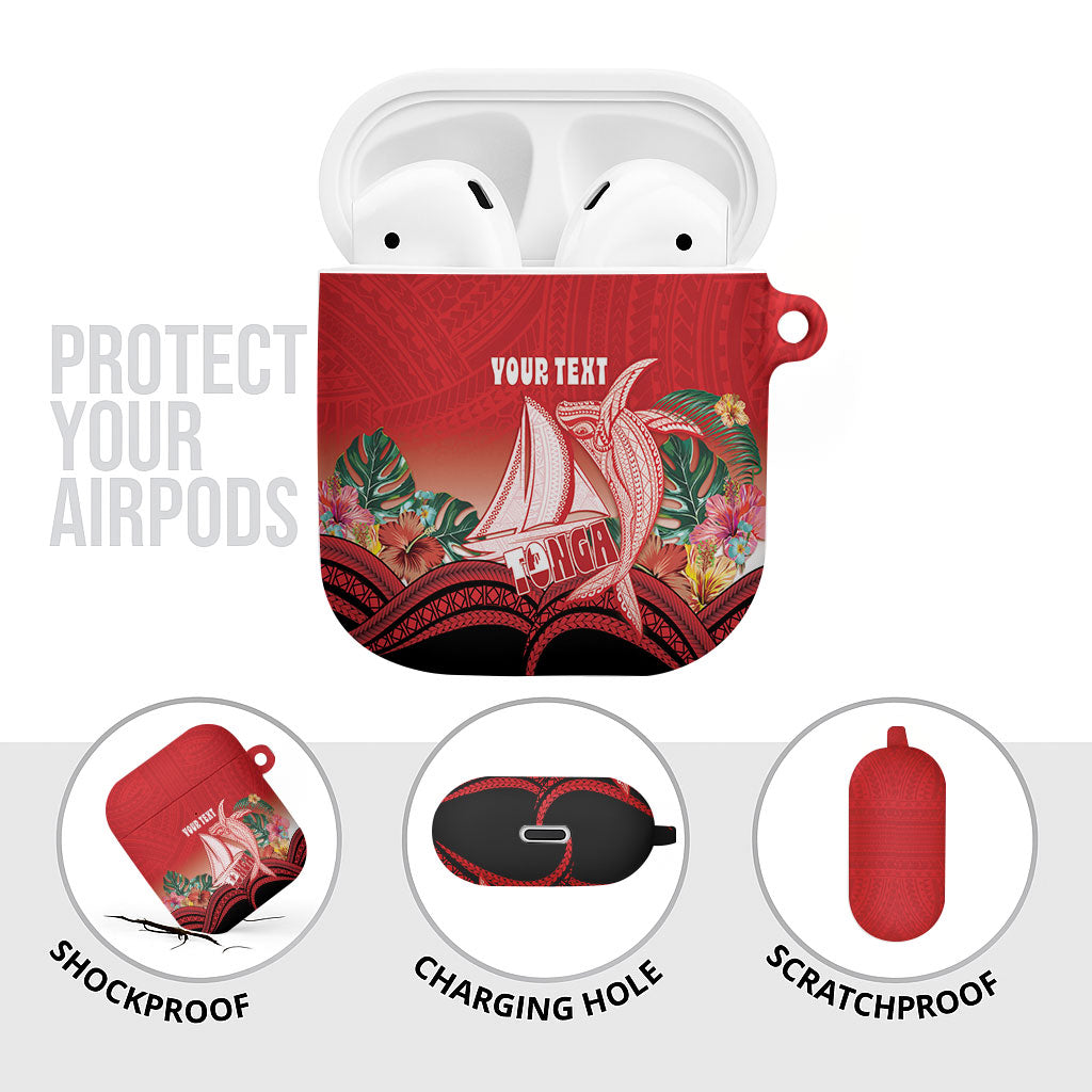Vavau Sailing Festival Tonga Personalised AirPods Case Humpback Whale Sailboat Tropical Vibes