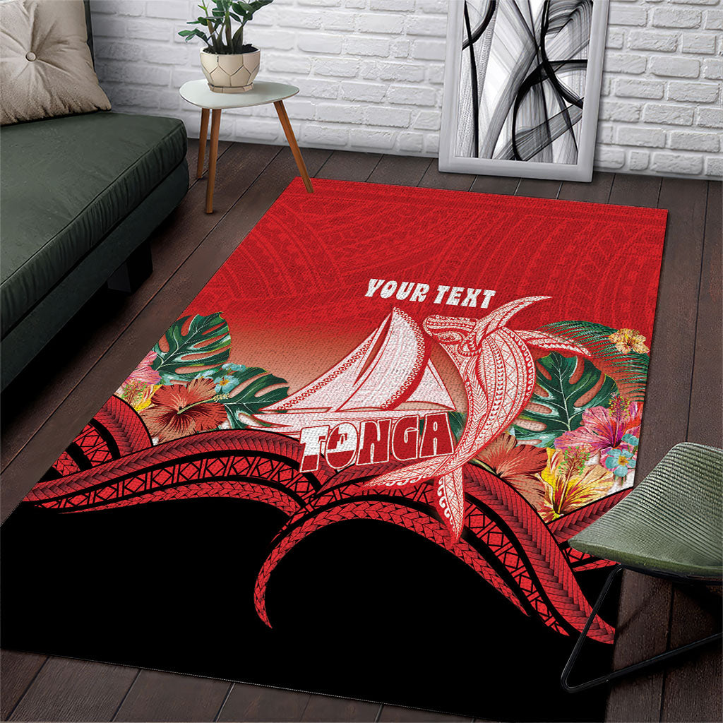 Vavau Sailing Festival Tonga Personalised Area Rug Humpback Whale Sailboat Tropical Vibes