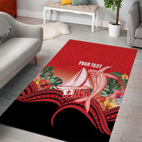 Vavau Sailing Festival Tonga Personalised Area Rug Humpback Whale Sailboat Tropical Vibes