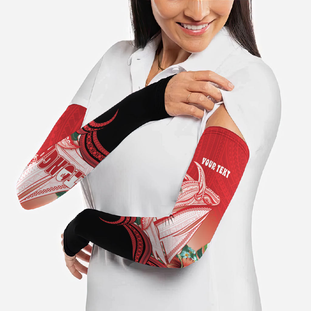 Vavau Sailing Festival Tonga Personalised Arm Sleeves Humpback Whale Sailboat Tropical Vibes