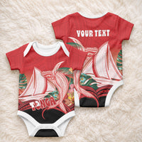 Vavau Sailing Festival Tonga Personalised Baby Onesie Humpback Whale Sailboat Tropical Vibes