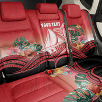 Vavau Sailing Festival Tonga Personalised Back Car Seat Cover Humpback Whale Sailboat Tropical Vibes