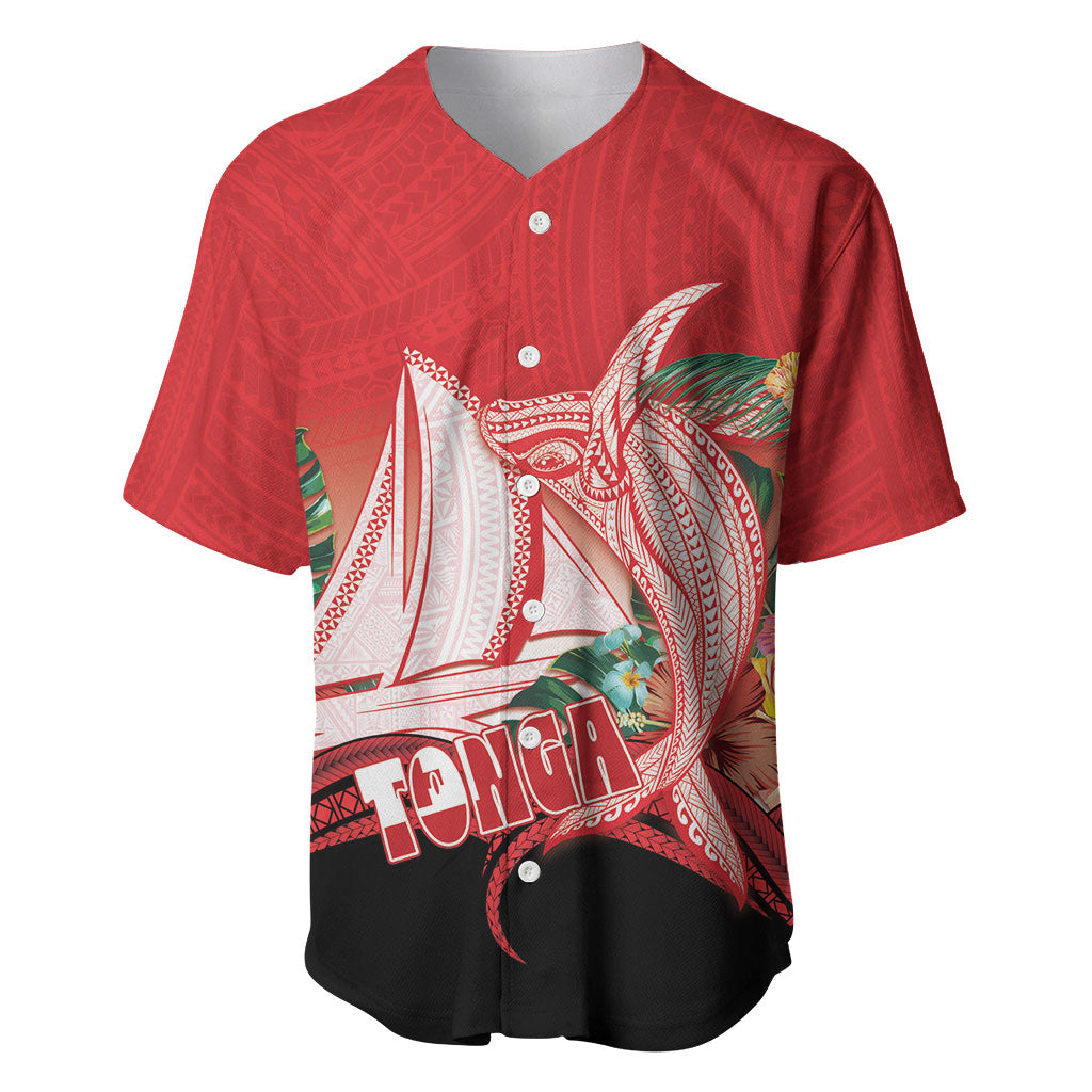 Vavau Sailing Festival Tonga Personalised Baseball Jersey Humpback Whale Sailboat Tropical Vibes
