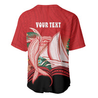 Vavau Sailing Festival Tonga Personalised Baseball Jersey Humpback Whale Sailboat Tropical Vibes