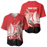 Vavau Sailing Festival Tonga Personalised Baseball Jersey Humpback Whale Sailboat Tropical Vibes