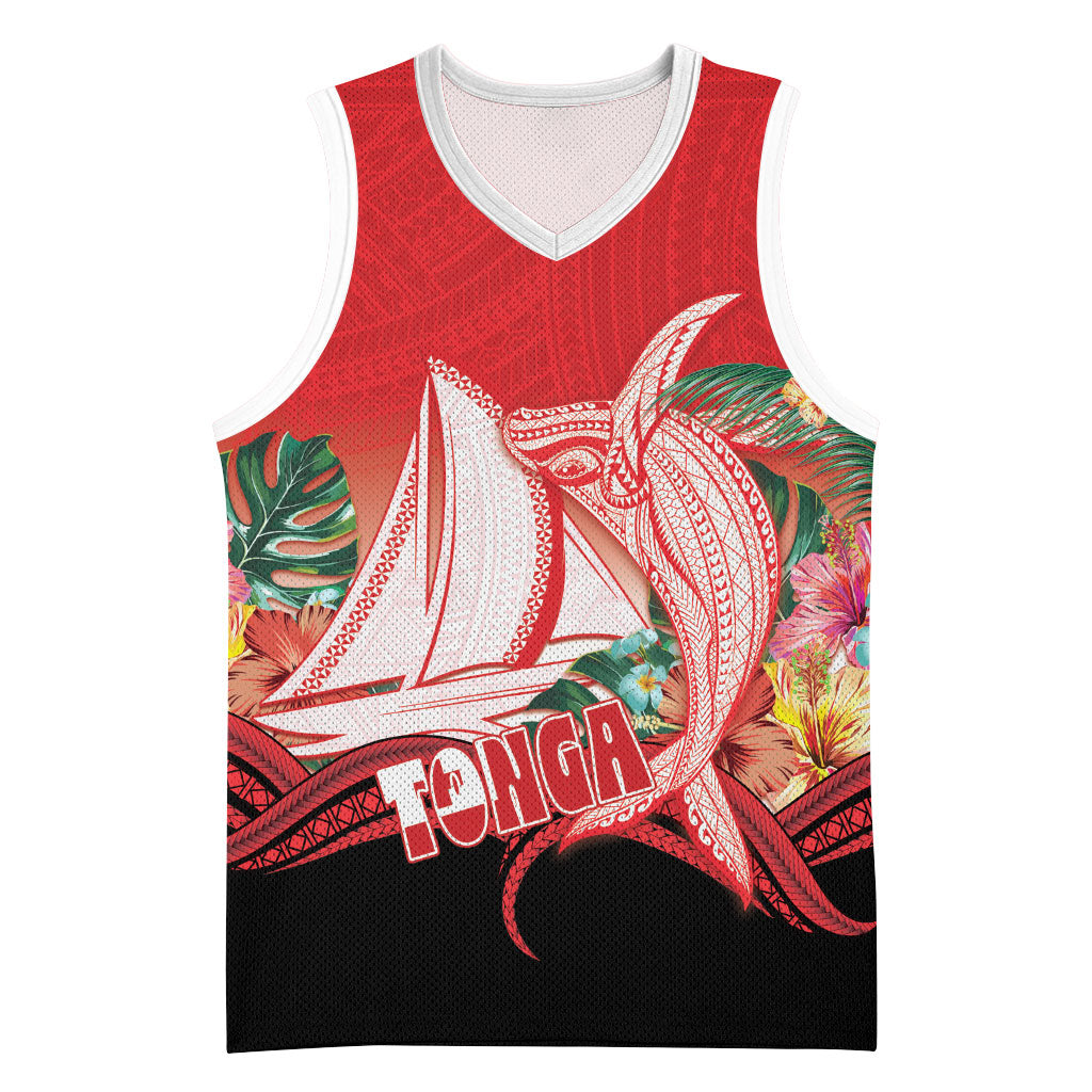 Vavau Sailing Festival Tonga Personalised Basketball Jersey Humpback Whale Sailboat Tropical Vibes