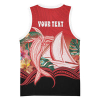 Vavau Sailing Festival Tonga Personalised Basketball Jersey Humpback Whale Sailboat Tropical Vibes