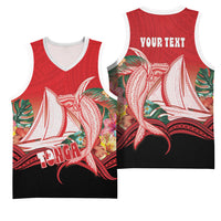 Vavau Sailing Festival Tonga Personalised Basketball Jersey Humpback Whale Sailboat Tropical Vibes