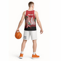 Vavau Sailing Festival Tonga Personalised Basketball Jersey Humpback Whale Sailboat Tropical Vibes