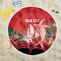 Vavau Sailing Festival Tonga Personalised Beach Blanket Humpback Whale Sailboat Tropical Vibes