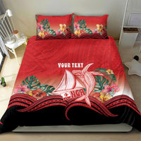 Vavau Sailing Festival Tonga Personalised Bedding Set Humpback Whale Sailboat Tropical Vibes