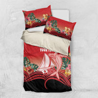 Vavau Sailing Festival Tonga Personalised Bedding Set Humpback Whale Sailboat Tropical Vibes