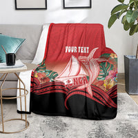 Vavau Sailing Festival Tonga Personalised Blanket Humpback Whale Sailboat Tropical Vibes