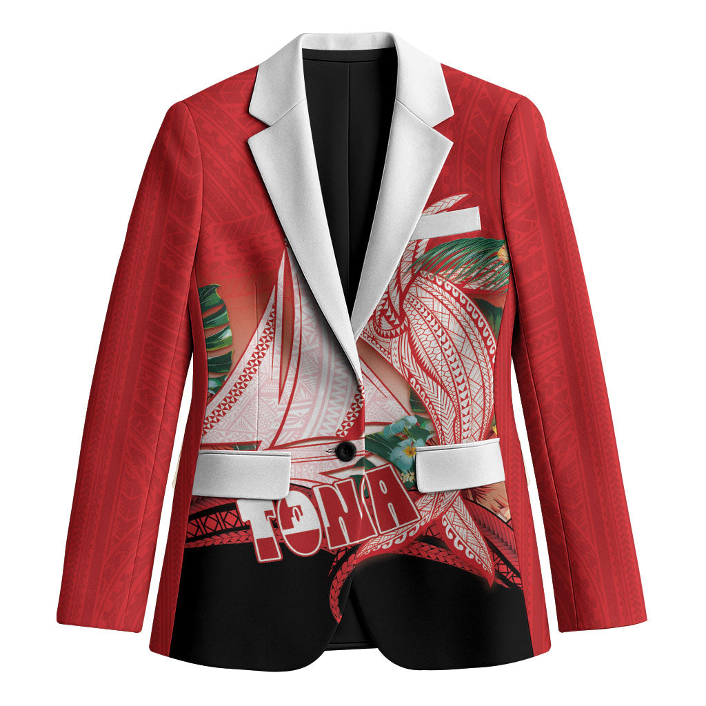 Vavau Sailing Festival Tonga Personalised Blazer Humpback Whale Sailboat Tropical Vibes