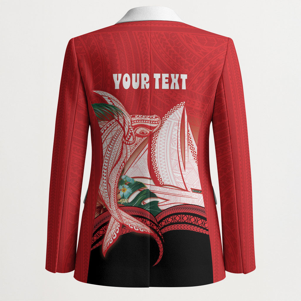 Vavau Sailing Festival Tonga Personalised Blazer Humpback Whale Sailboat Tropical Vibes