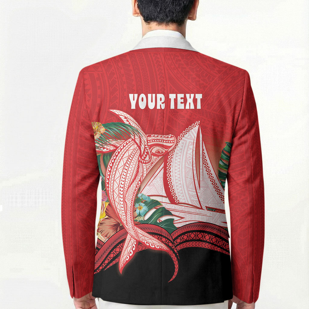 Vavau Sailing Festival Tonga Personalised Blazer Humpback Whale Sailboat Tropical Vibes
