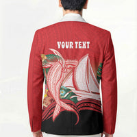 Vavau Sailing Festival Tonga Personalised Blazer Humpback Whale Sailboat Tropical Vibes